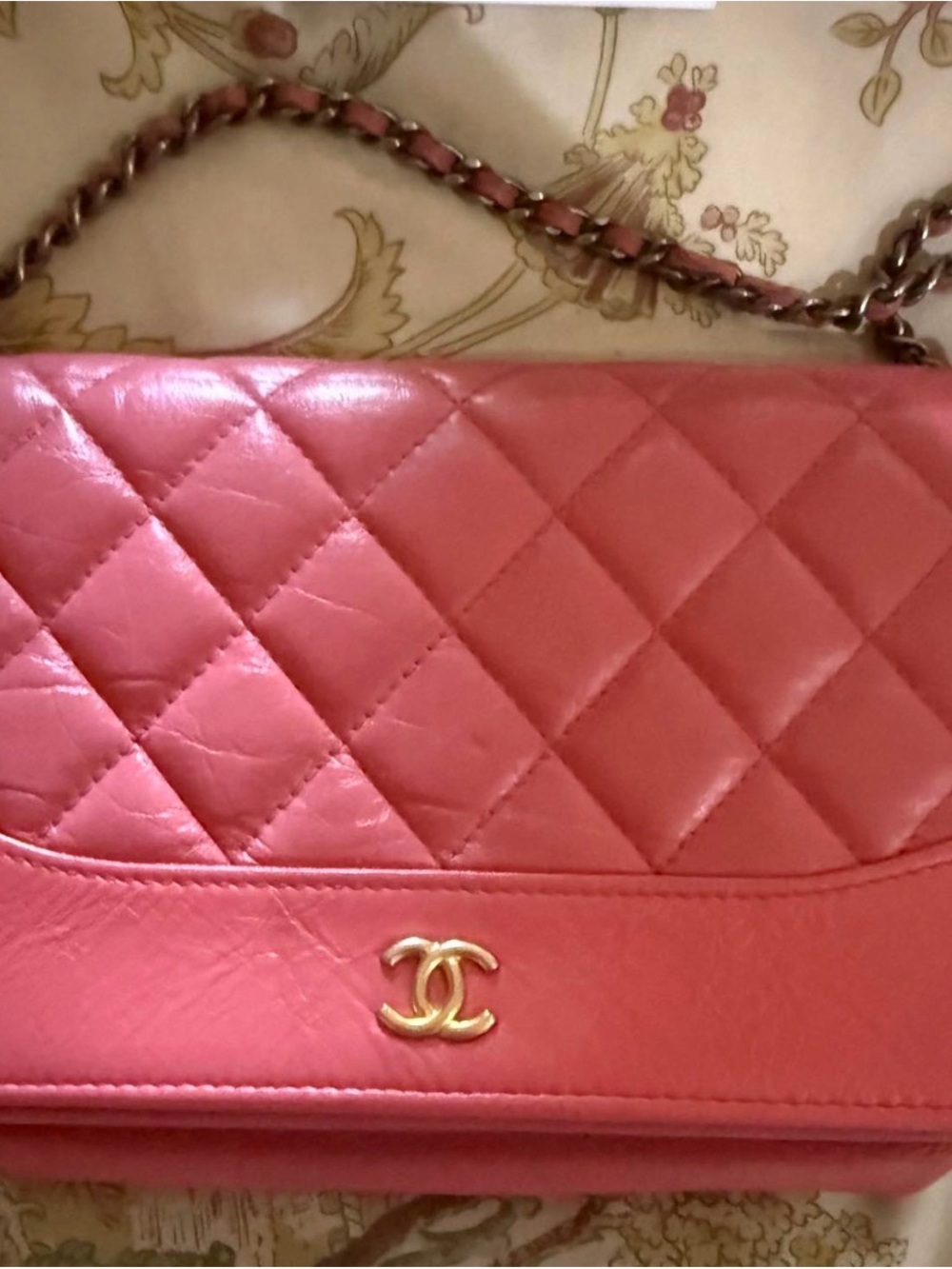 CHANEL Quilted Pink Leather Flap Shoulder Bag with Gold Hardware